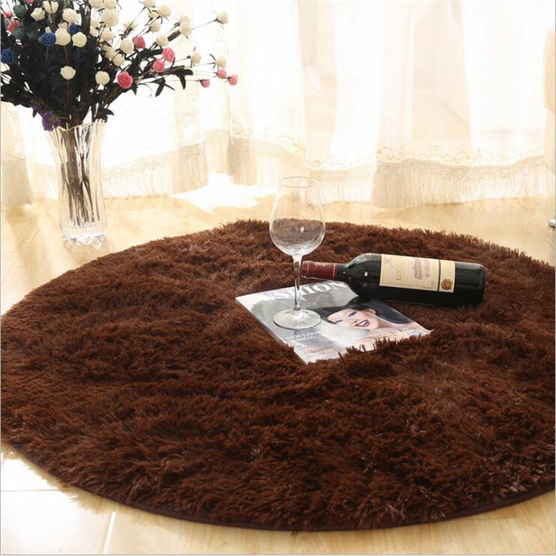 Tapis rond peluche