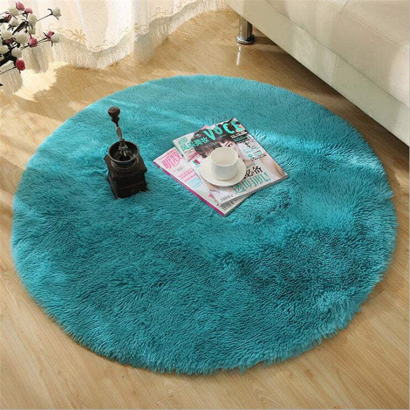 Tapis rond peluche