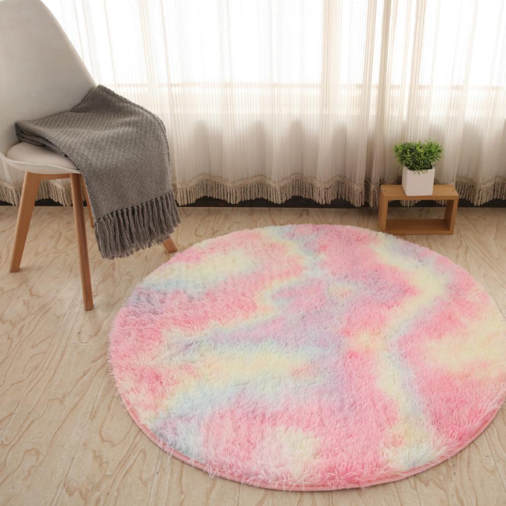 Tapis rond peluche