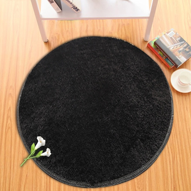 Tapis rond peluche