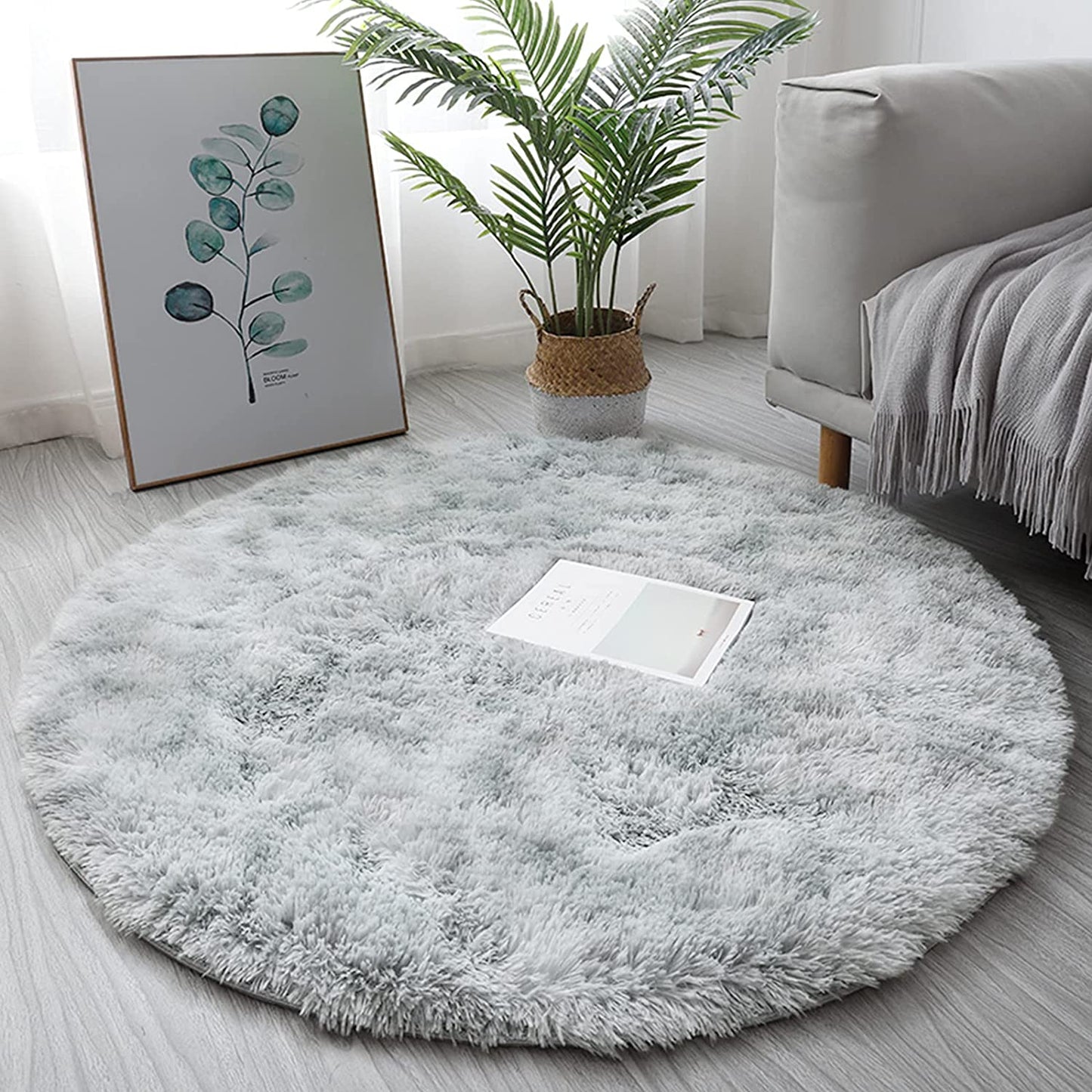 Tapis rond peluche