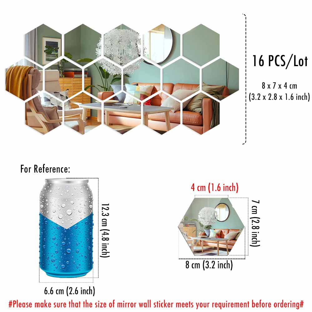 Lots de miroirs hexagonaux décoratifs