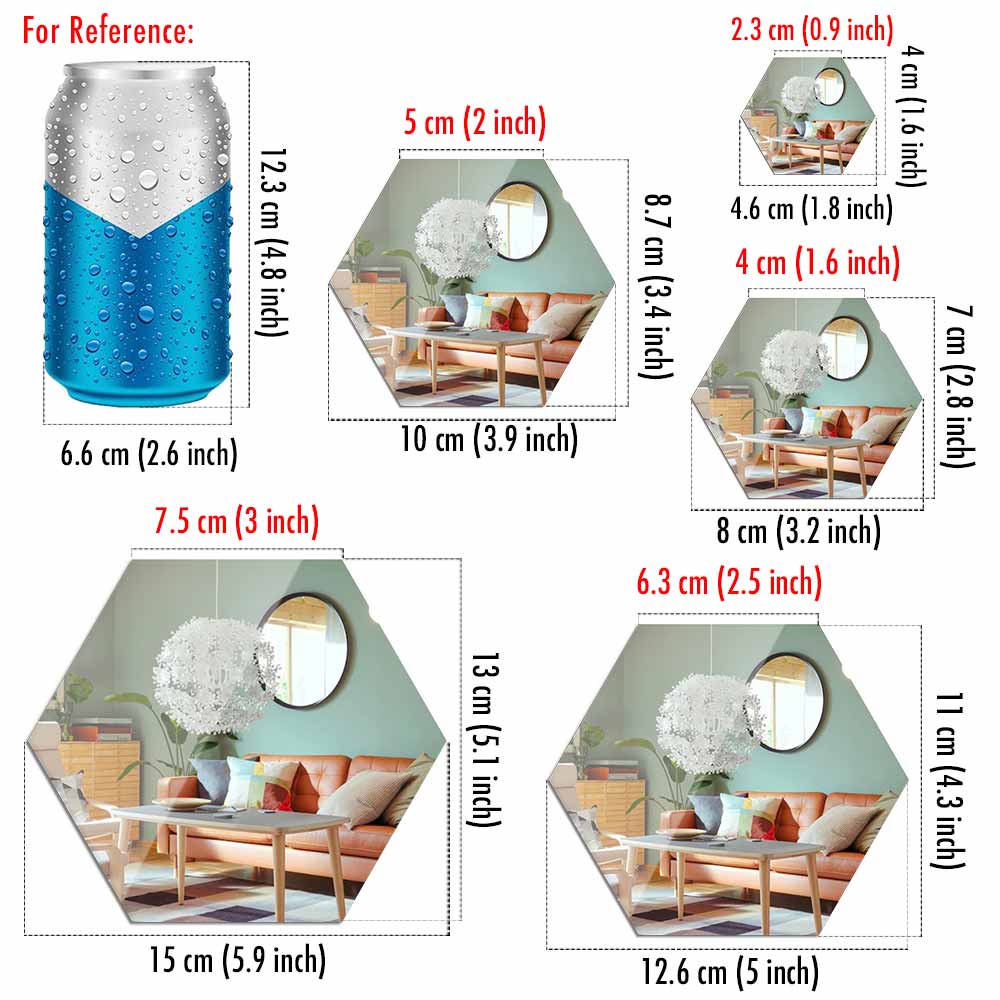 Lots de miroirs hexagonaux décoratifs