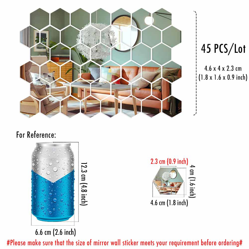 Lots de miroirs hexagonaux décoratifs