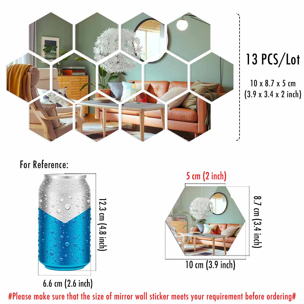 Lots de miroirs hexagonaux décoratifs