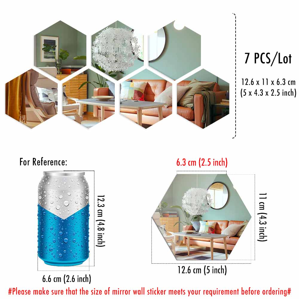 Lots de miroirs hexagonaux décoratifs