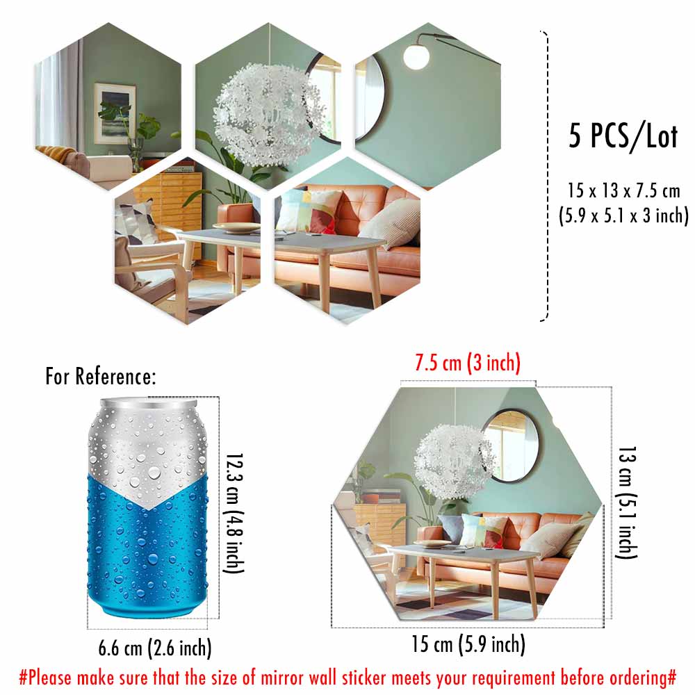 Lots de miroirs hexagonaux décoratifs